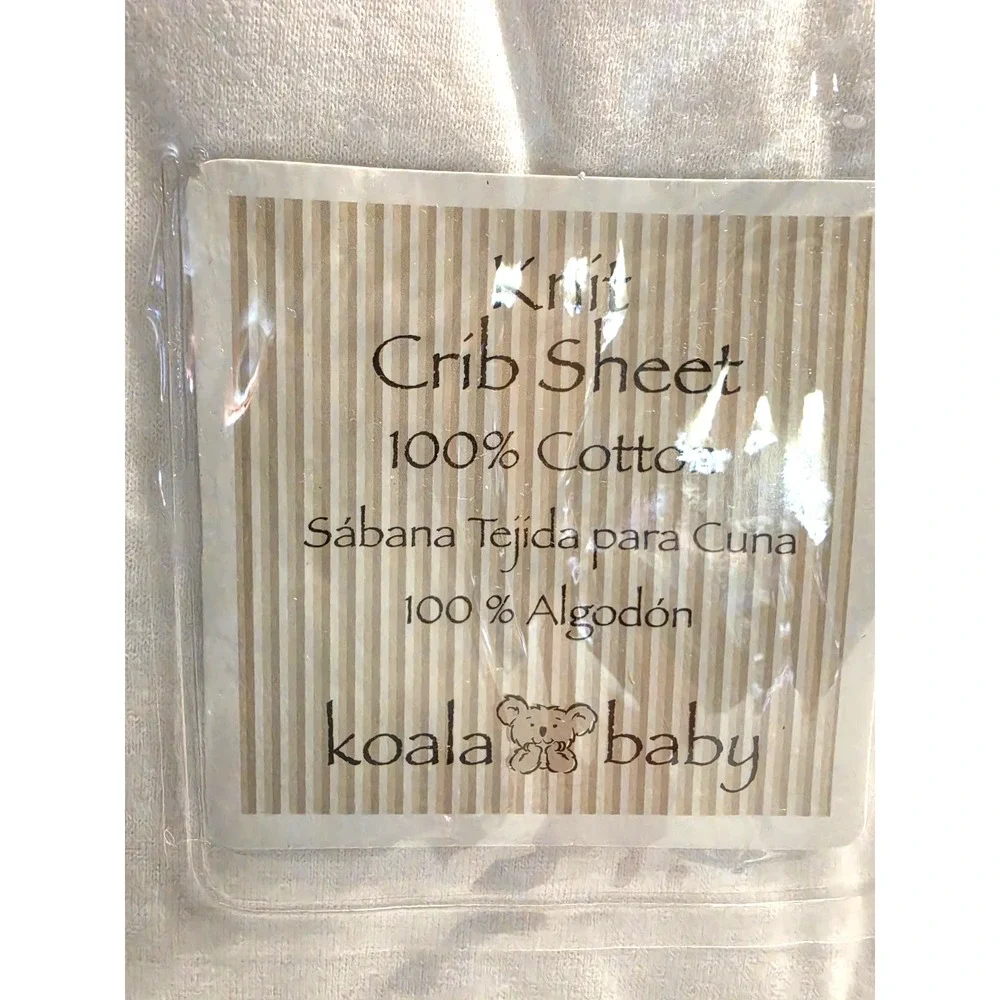 Koala Baby 100% Cotton Knit Crib Sheets White (2) NIP